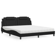 Bed met matras 180x200 cm kunstleer zwart