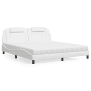 Bed "Viana" with mattress faux leather white 180x200 cm