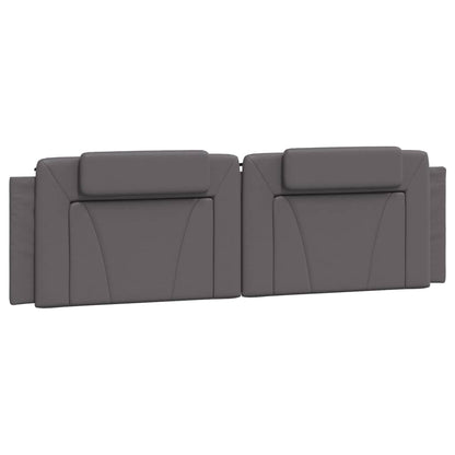 Bed met matras kunstleer grijs 180x200 cm