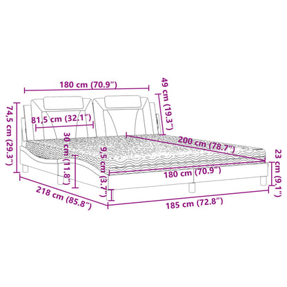 Bed met matras kunstleer grijs 180x200 cm