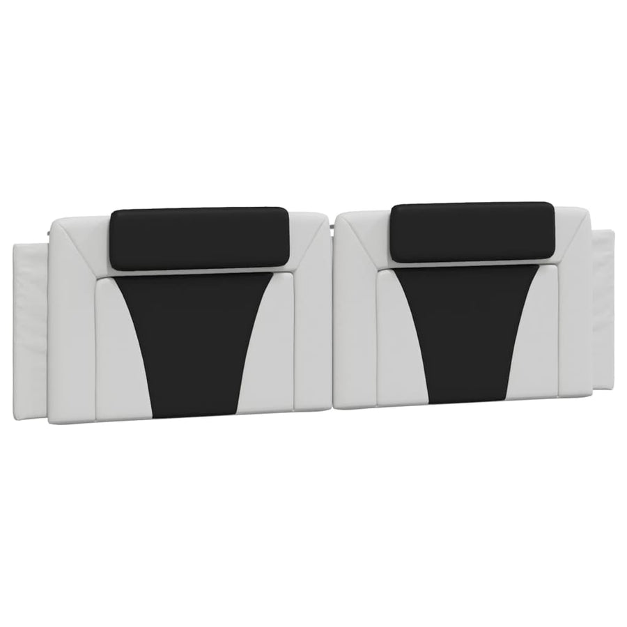 Bed met matras kunstleer wit en zwart 180x200 cm