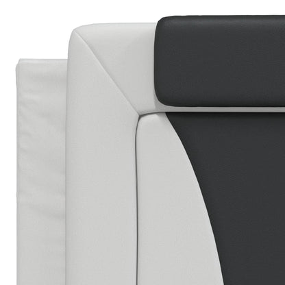 Bed met matras kunstleer wit en zwart 180x200 cm