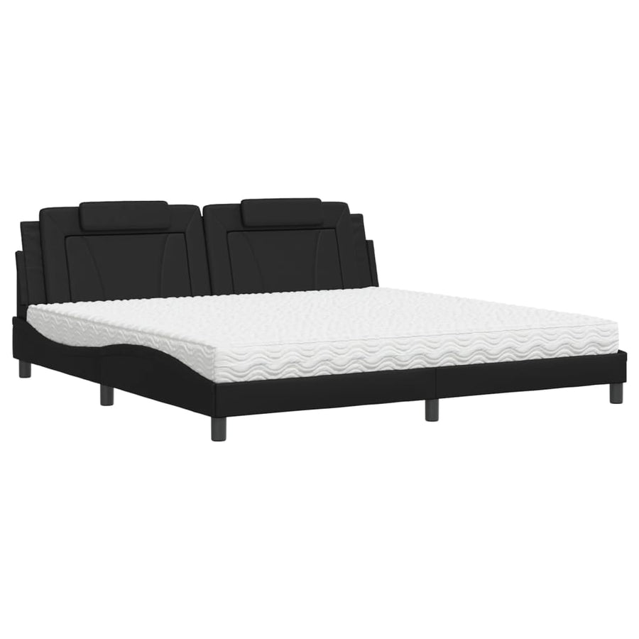 Bed met matras kunstleer zwart 200x200 cm