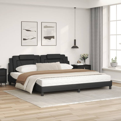 Bed met matras kunstleer zwart 200x200 cm