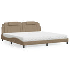 Bed 200x200 cm kunstleer cappuccinokleurig