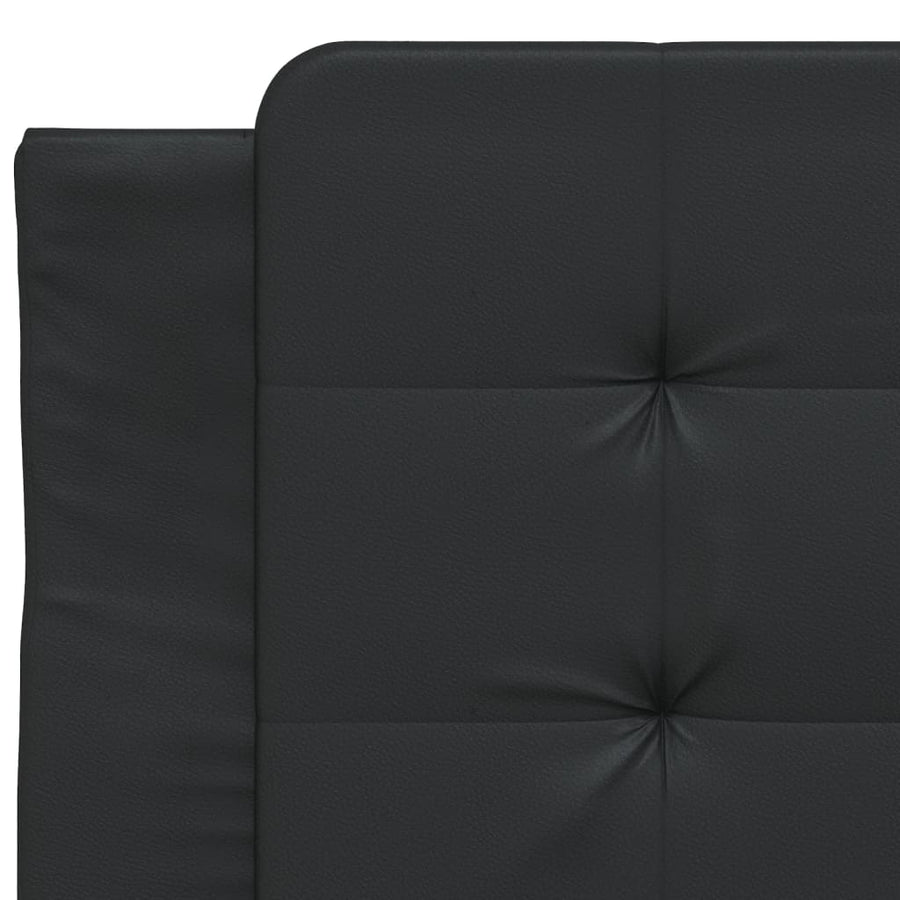 Bed met matras kunstleer zwart 80x200 cm
