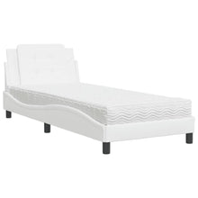 Bed met matras kunstleer wit 80x200 cm