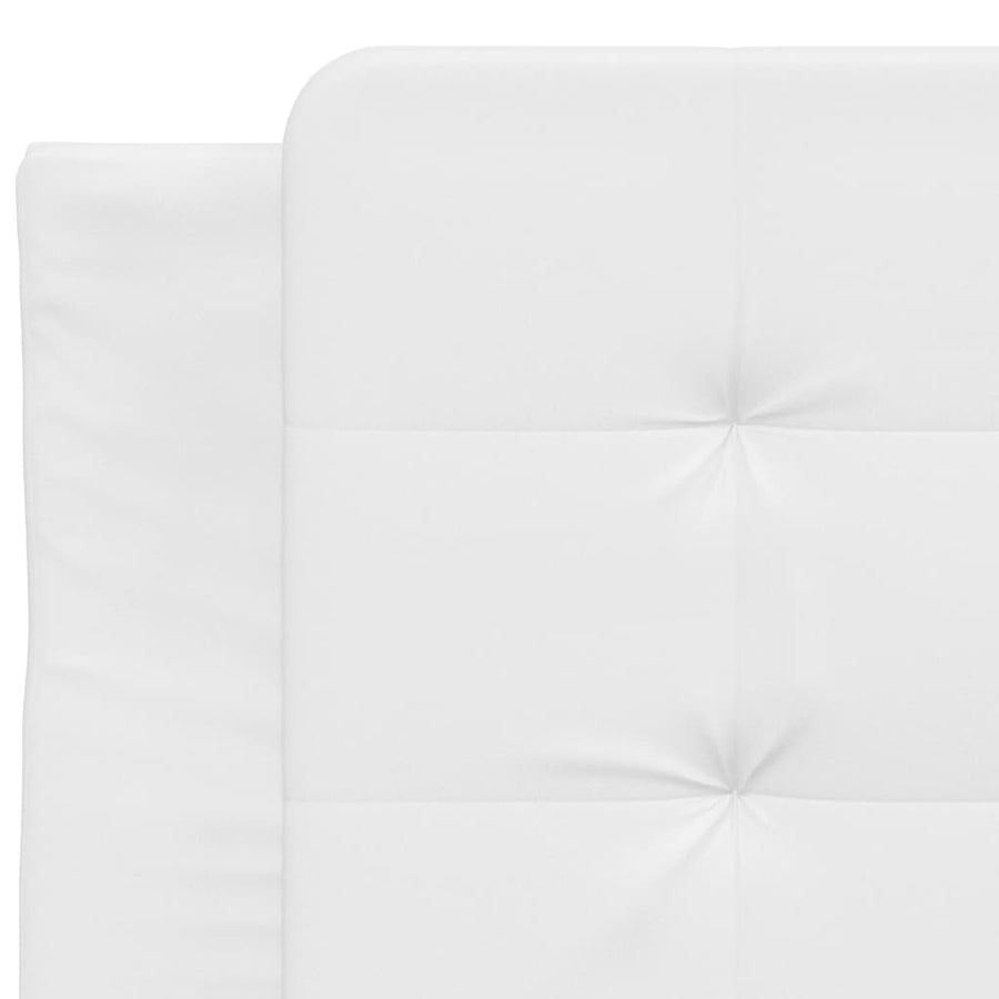 Bed met matras kunstleer wit 80x200 cm