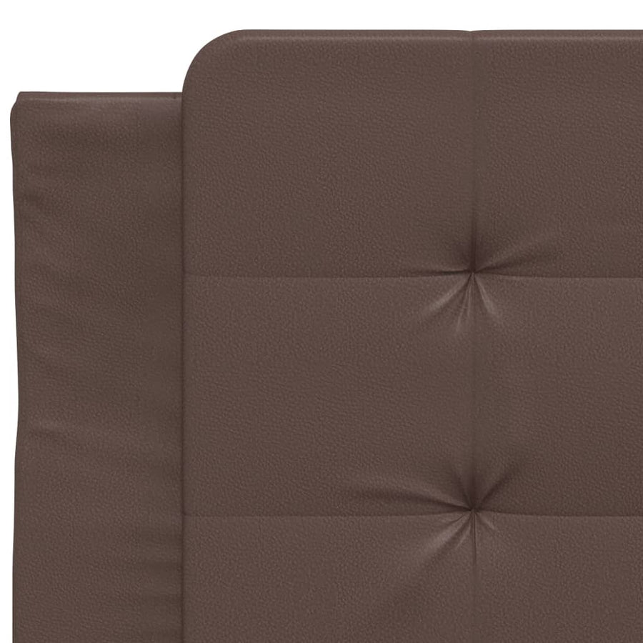 Bed met matras kunstleer bruin 80x200 cm