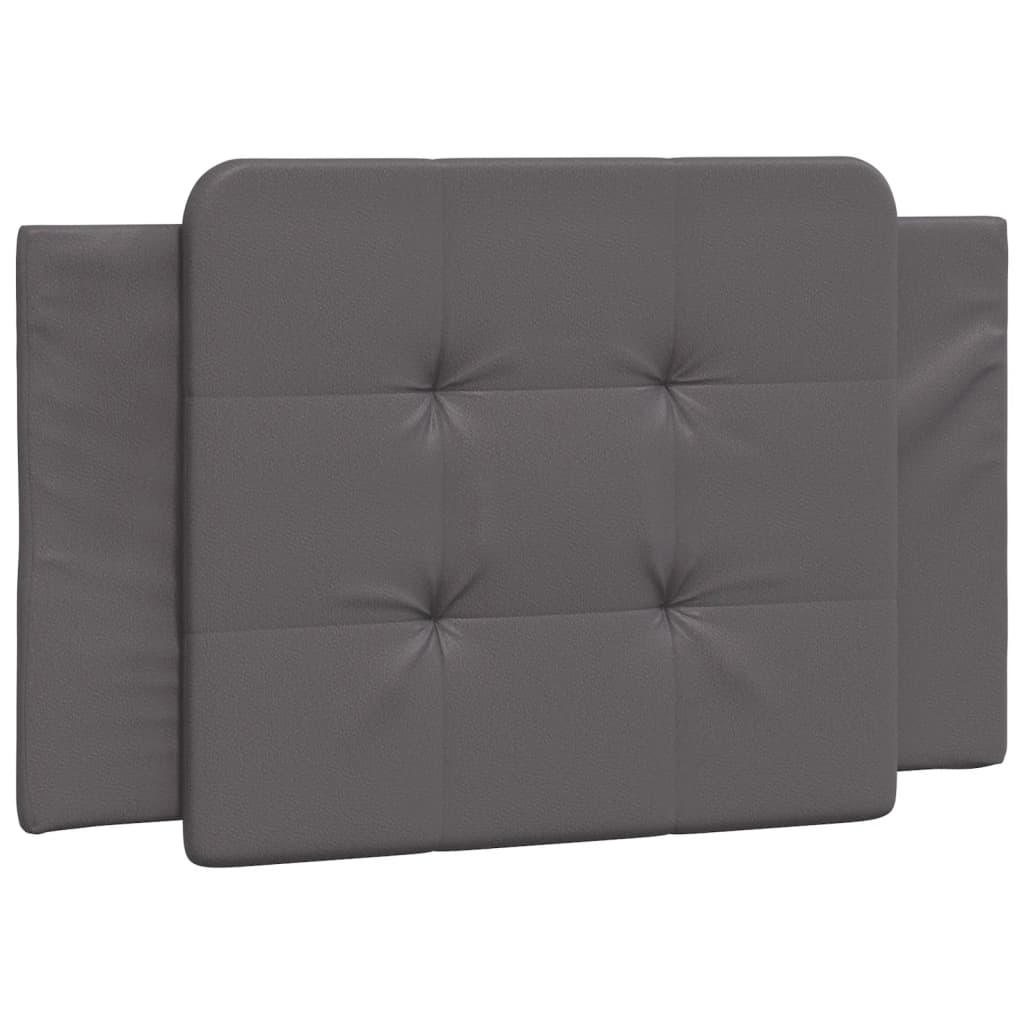 Bed met matras kunstleer grijs 80x200 cm