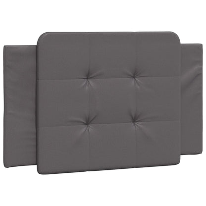 Bed met matras kunstleer grijs 80x200 cm