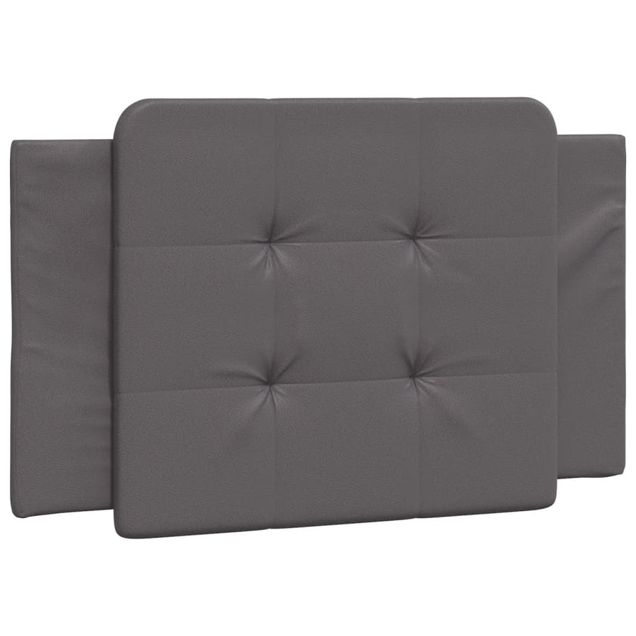 Bed met matras kunstleer grijs 80x200 cm