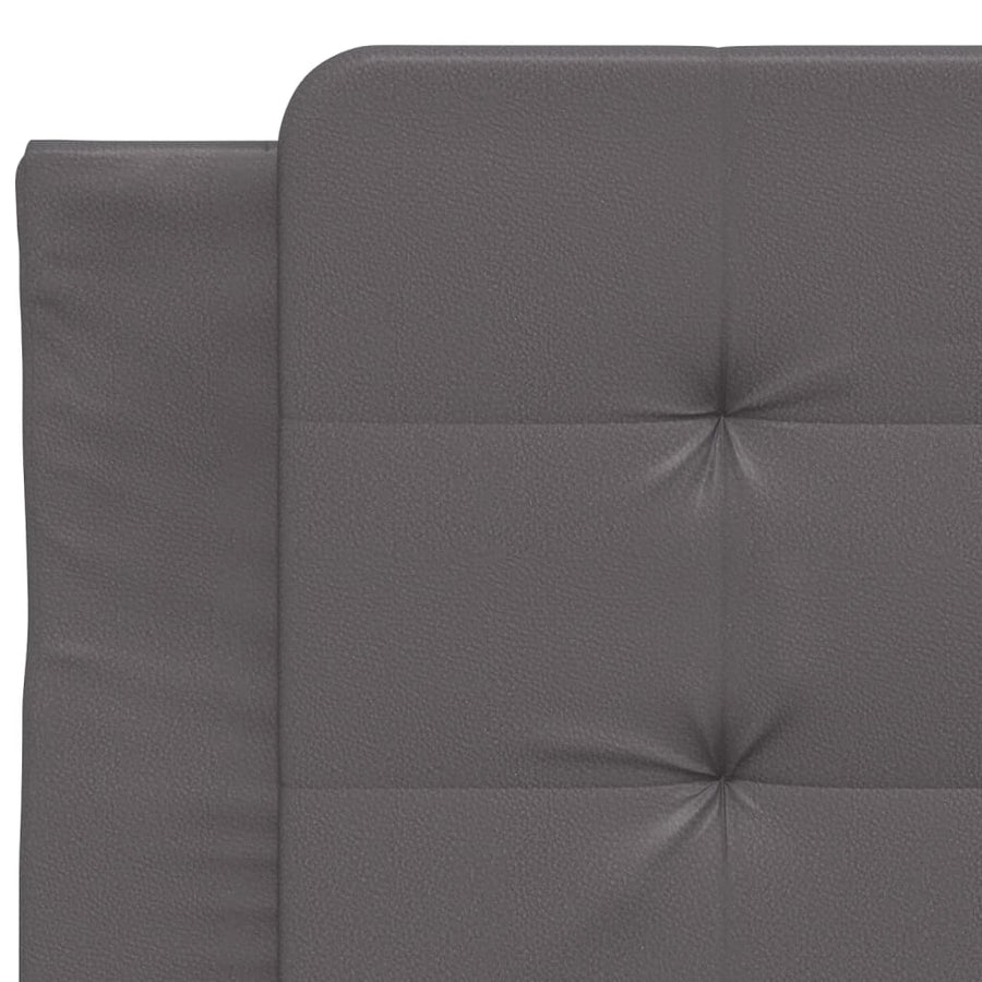 Bed met matras kunstleer grijs 80x200 cm