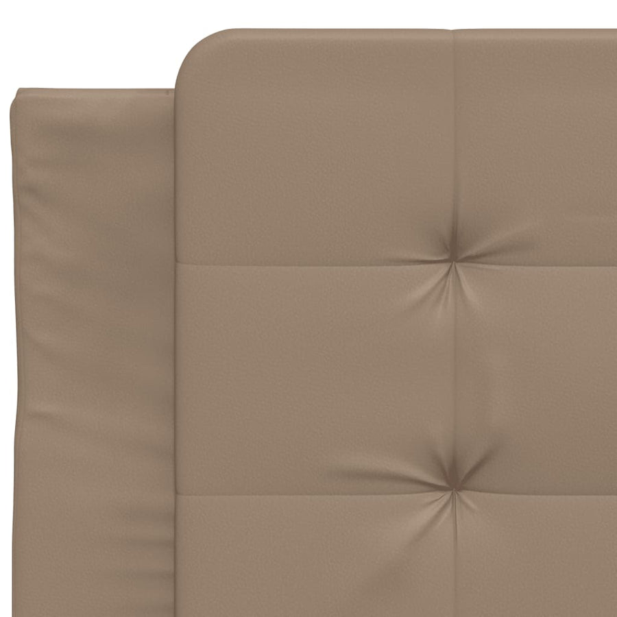 Bed met matras kunstleer cappuccinokleurig 80x200 cm