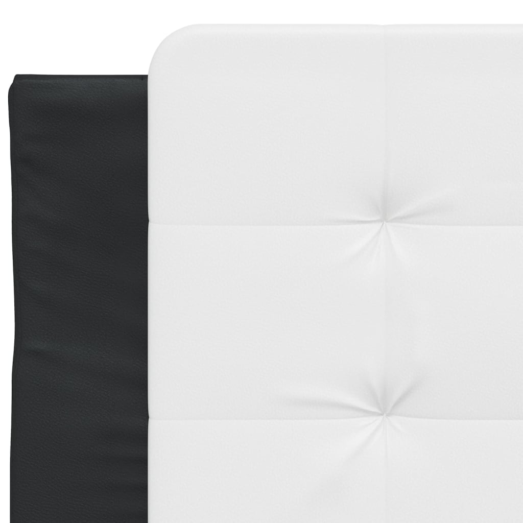 Bed met matras kunstleer zwart en wit 80x200 cm