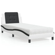 Bedframe 80x200 cm kunstleer zwart wit