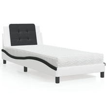 Bed Met Matras Kunstleer En 80 x 200 cm Wit en zwart