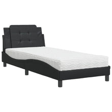 Bed met matras kunstleer zwart 90x190 cm