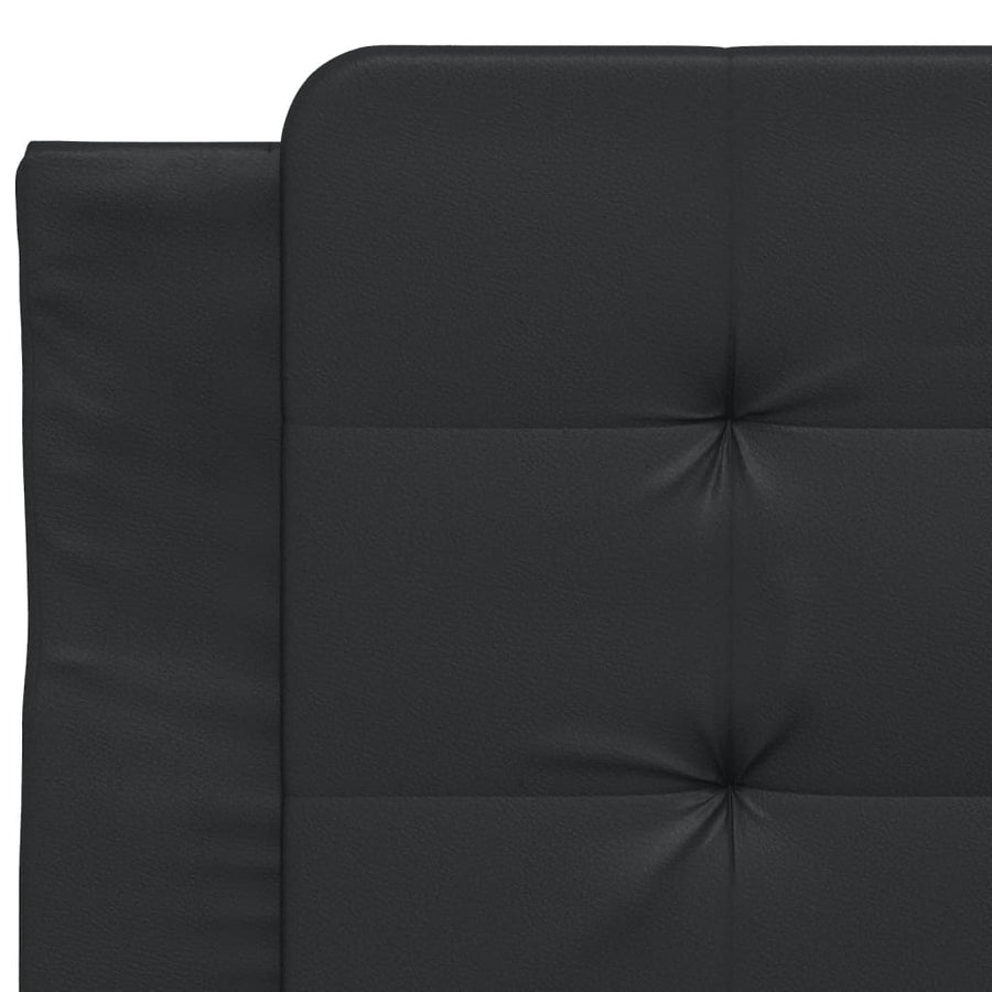 Bed met matras kunstleer zwart 90x190 cm