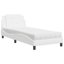 Bed met matras kunstleer wit 90x190 cm