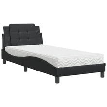 Bed met matras kunstleer zwart 90x200 cm