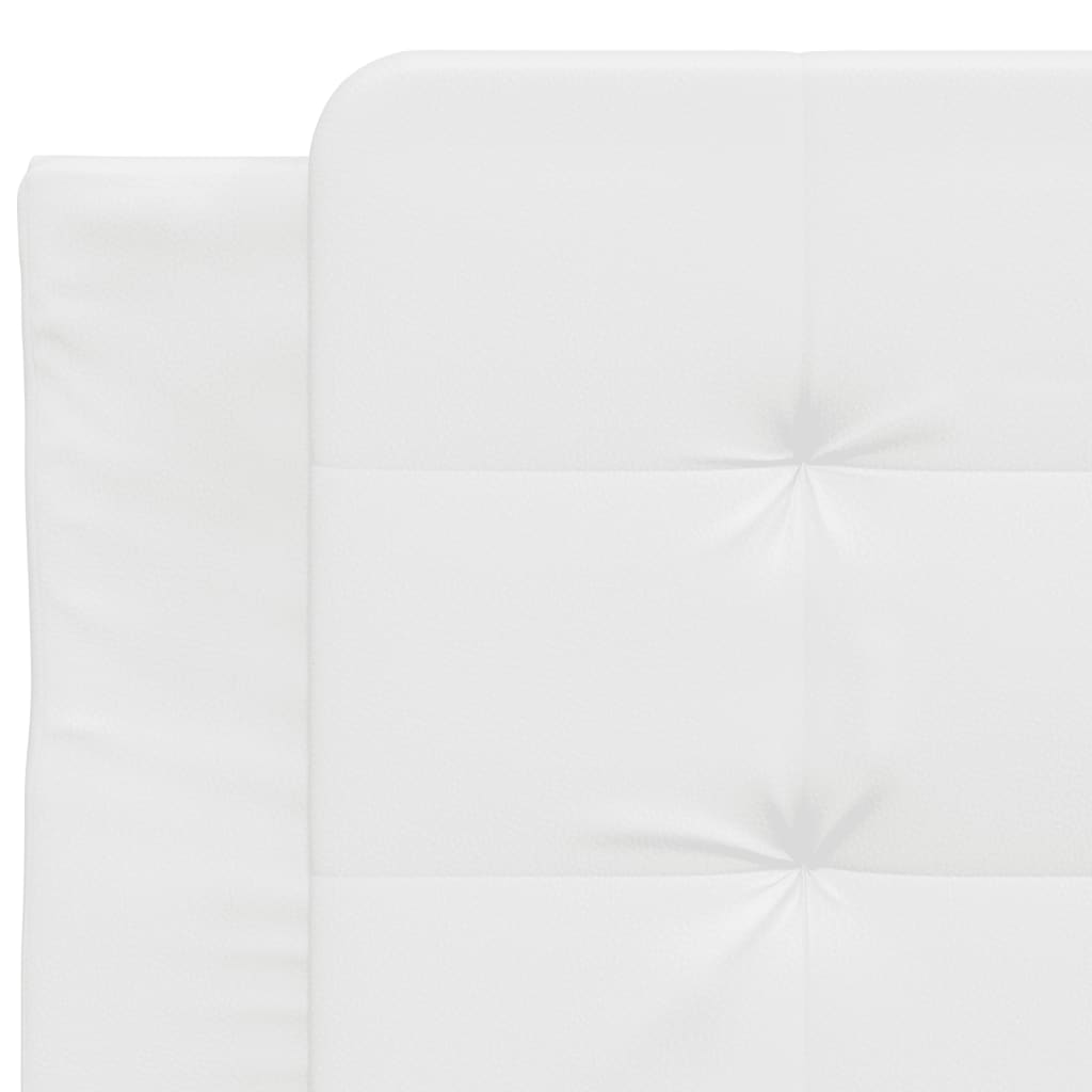 Bed met matras kunstleer wit 90x200 cm