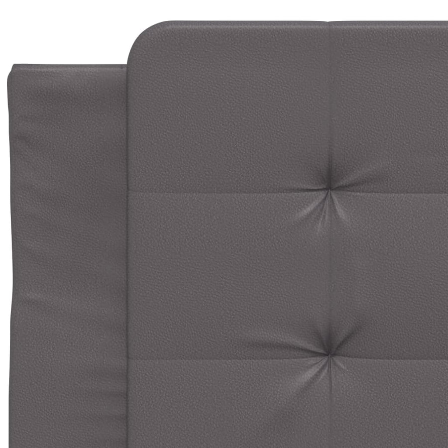 Bed met matras kunstleer grijs 90x200 cm