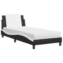 Bed met matras kunstleer zwart en wit 90x200 cm