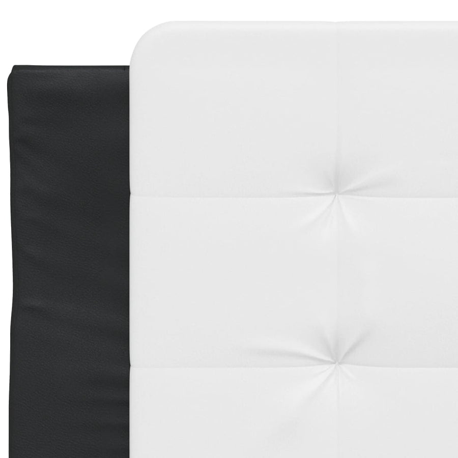 Bed met matras kunstleer zwart en wit 90x200 cm
