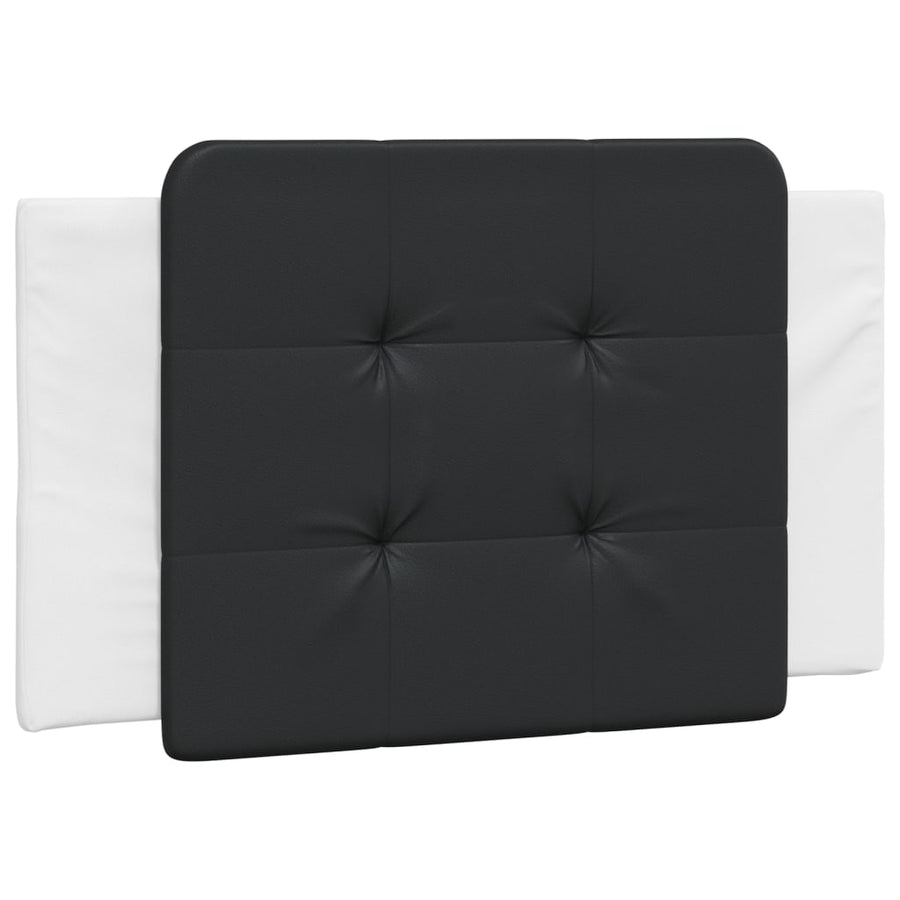 Bed met matras kunstleer wit en zwart 100x200 cm