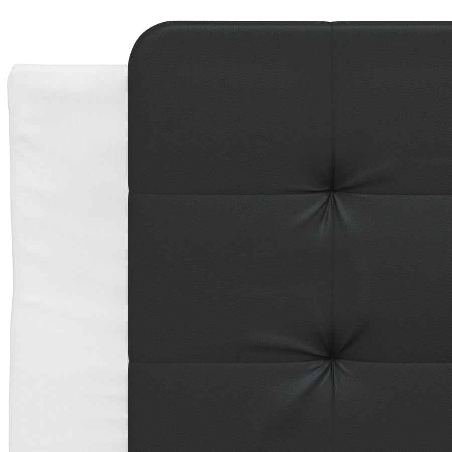 Bed met matras kunstleer wit en zwart 100x200 cm