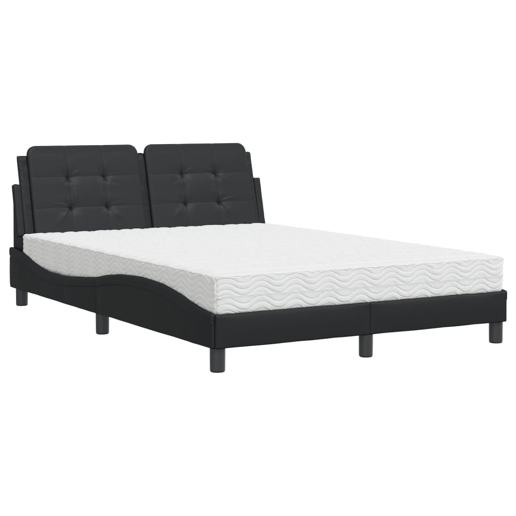 Bed met matras kunstleer zwart 120x200 cm