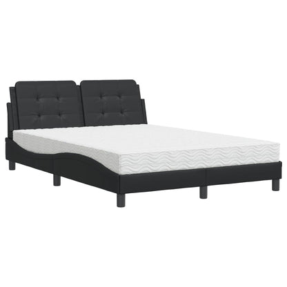 Bed met matras kunstleer zwart 120x200 cm