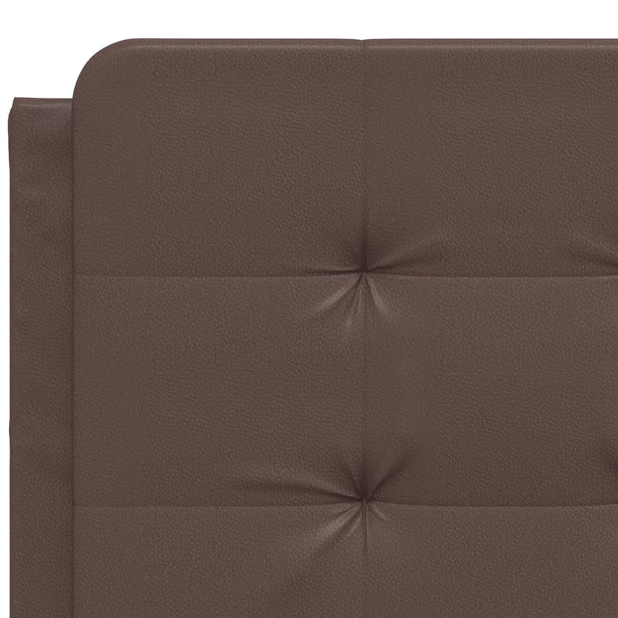 Bed met matras kunstleer bruin 120x200 cm