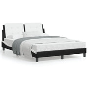 Bedframe 120x200 cm kunstleer zwart wit
