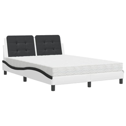 Bed met matras kunstleer zwart en wit 120x200 cm