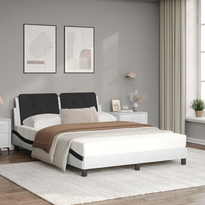 Bed met matras kunstleer zwart en wit 120x200 cm