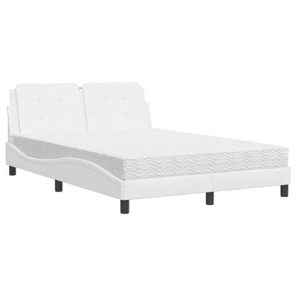 Bed met matras kunstleer wit 140x190 cm