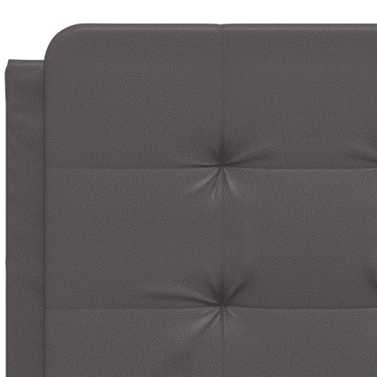 Bed met matras kunstleer grijs 140x190 cm