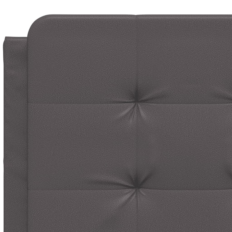 Bed met matras kunstleer grijs 140x190 cm