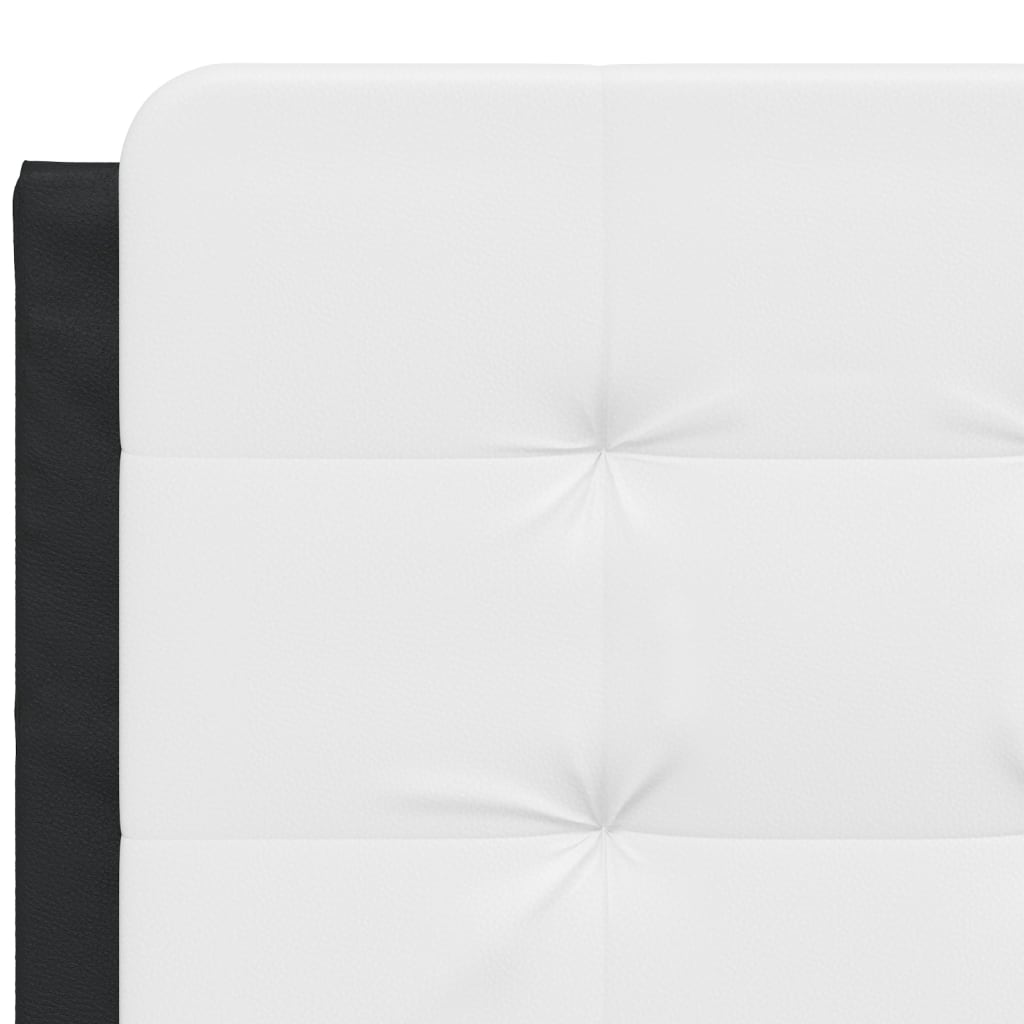 Bed met matras kunstleer zwart en wit 140x190 cm