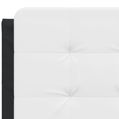 Bed met matras kunstleer zwart en wit 140x190 cm