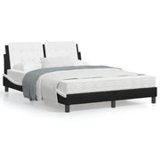 Bedframe 140x190 cm kunstleer zwart wit