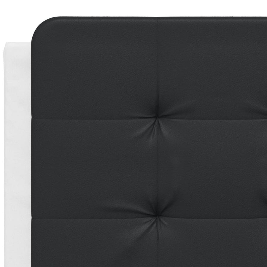 Bed met matras kunstleer wit en zwart 140x190 cm