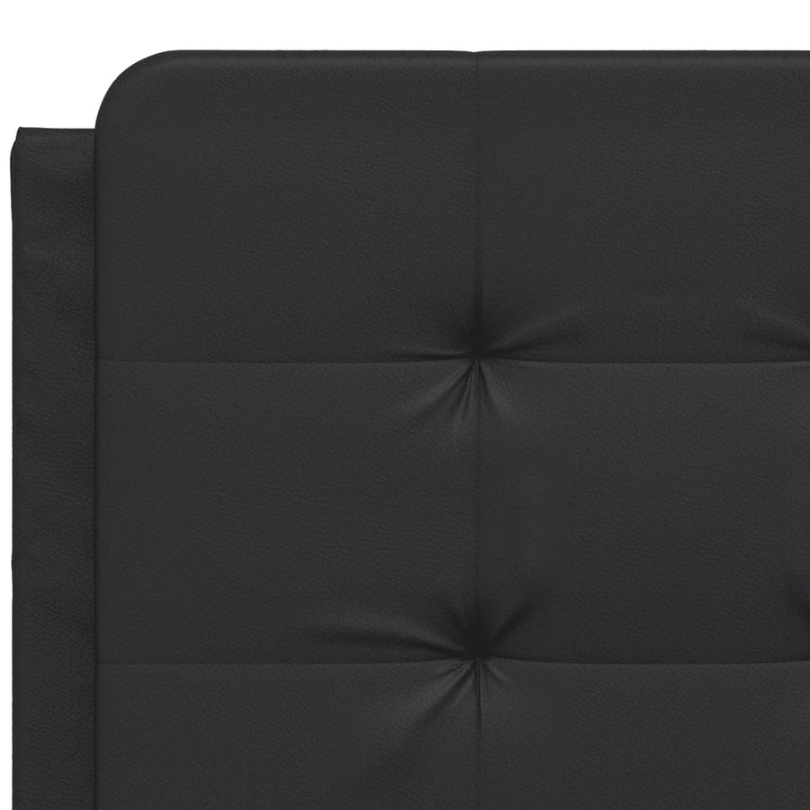 Bed met matras kunstleer zwart 140x200 cm