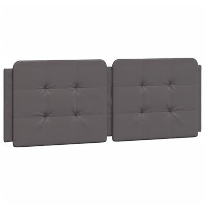 Bed met matras kunstleer grijs 140x200 cm