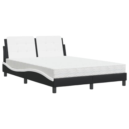 Bed met matras kunstleer zwart en wit 140x200 cm