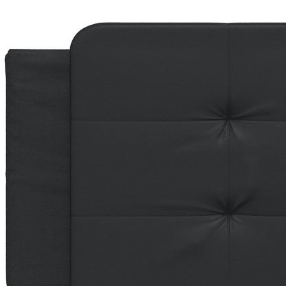 Bed met matras kunstleer zwart 160x200 cm