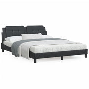 Bed met matras 160x200 cm zwart kunstleer