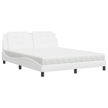 Bed met matras kunstleer wit 160x200 cm
